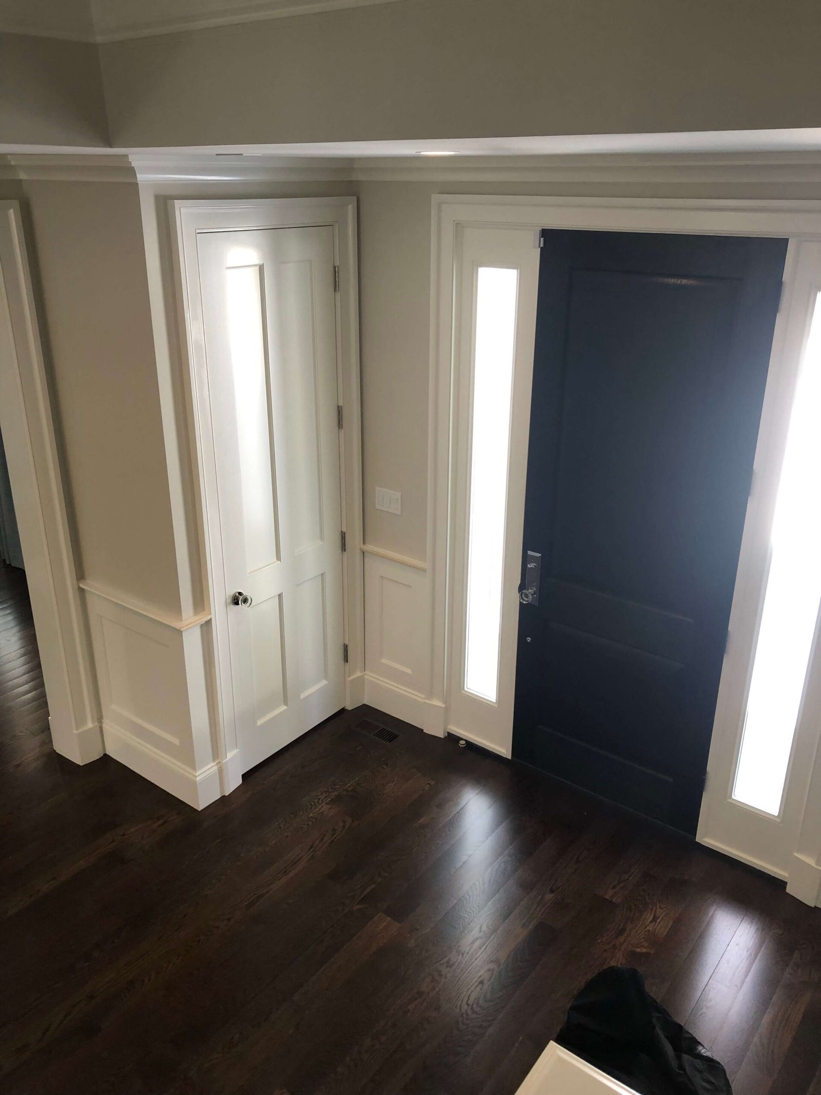 Dual door millwork and foyer panels